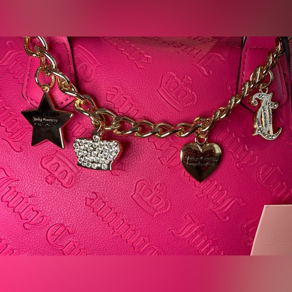 Juicy Couture Pink Flash Not Your Babe Satchel Crossbody Bag -NWT - Picture 7 of 10